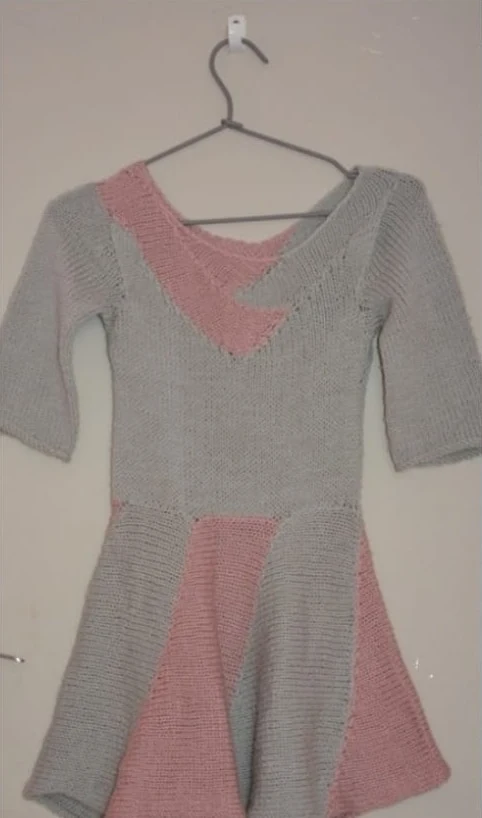 Hand-knitted dress, made by Ioana