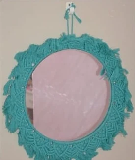 Macramé mirror, made by Ioana